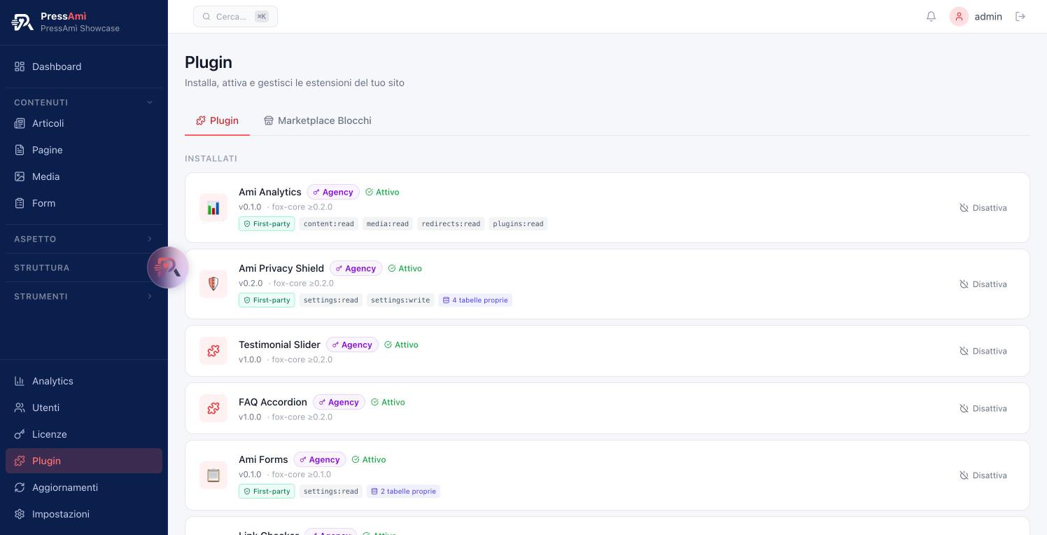 Libreria plugin PressAmì con licenza Agency — Forms, Shop, SEO, AI e altro